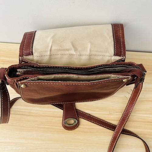 Colorado Brown Leather Crossbody Shoulder Bag Zip Pockets - Bild 8 von 19
