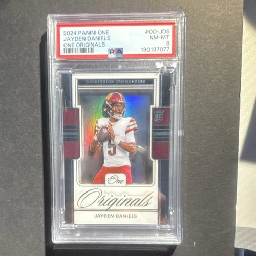 2024 Panini One Originals Jayden Daniels #OO-JDS PSA 8 Rookie Commanders