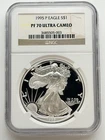 1995-P American Silver Eagle Proof ASE $1 NGC PF70 PR70 UCAM Ultra Cameo Coin