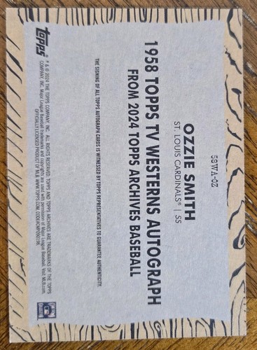 OZZIE SMITH 2024 TOPPS ARCHIVES TV WESTERNS ON CARD AUTO AUTOGRAPH SSP CARD NM - Picture 2 of 13