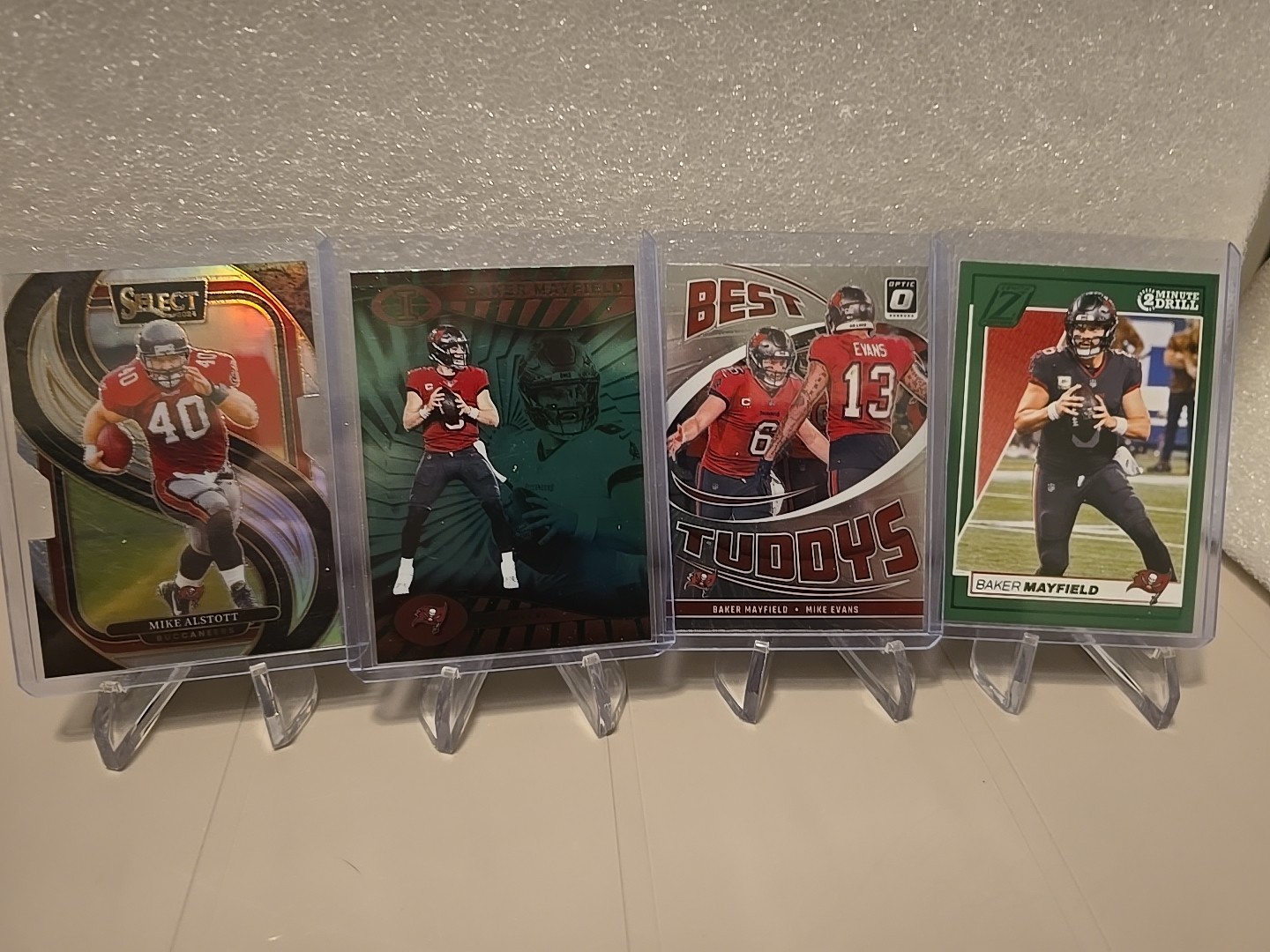 2024 Premier Level Mike Alstott - Silver Prizm Die-Cut + Baker Mayfield Lot Bucs