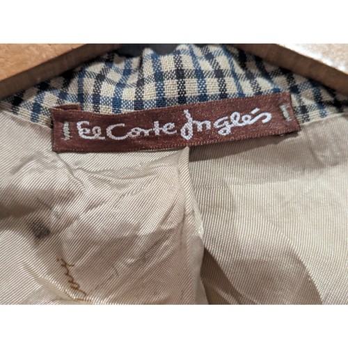 Vintage El Corte Ingles Sport Coat Men Small Plaid Lined Two-Button Suit Jacket - Picture 3 of 9