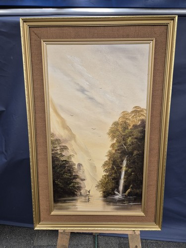 Pair of Large Framed Landscape River Paintings by Cornish Artist Michael Kerris - Picture 6 of 10