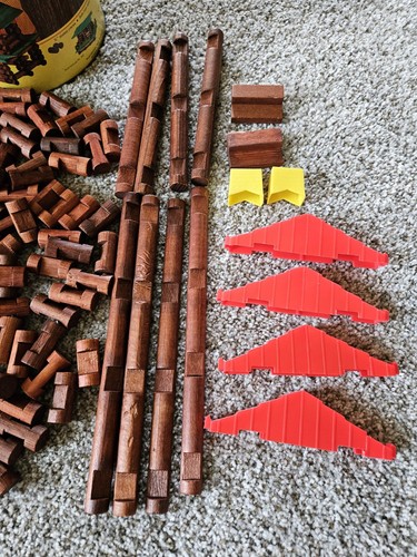 Vintage Original Lincoln Logs No. 892, 1969 Playskool Milton Bradley 178 Pieces - Picture 4 of 11