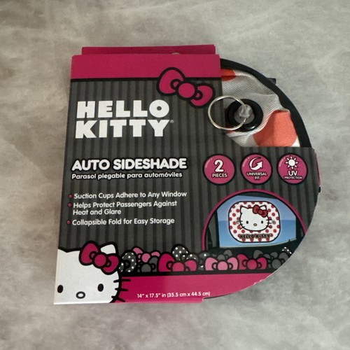 RARE Hello Kitty Auto Shade Side Window Suction Cup 2 PIECES 14" X 17.5”Sanrio - Picture 1 of 10