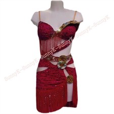 jz Handmade Women Samba Ballroom Swing Salsa Rumba Latin Dance Dress RHYTHM