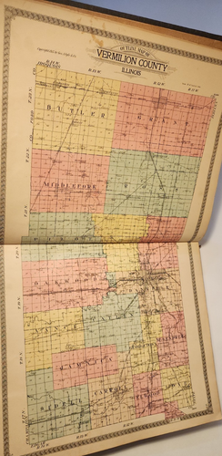 1915 VERMILLION COUNTY ILLINOIS ATLAS DANVILLE, IL GEO. OGLE MAPS, PLATS, PHOTOS - Picture 5 of 9