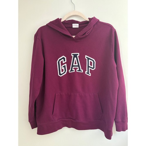 GAP Hoodie Pullover Women's XL Extra Large Maroon Purple Logo Front Sweatshirt - Picture 1 of 6