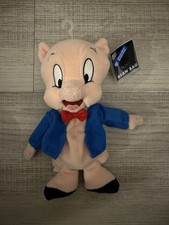  NEW WB Store Looney Tunes Porky Pig Plush Bean Bag NWT