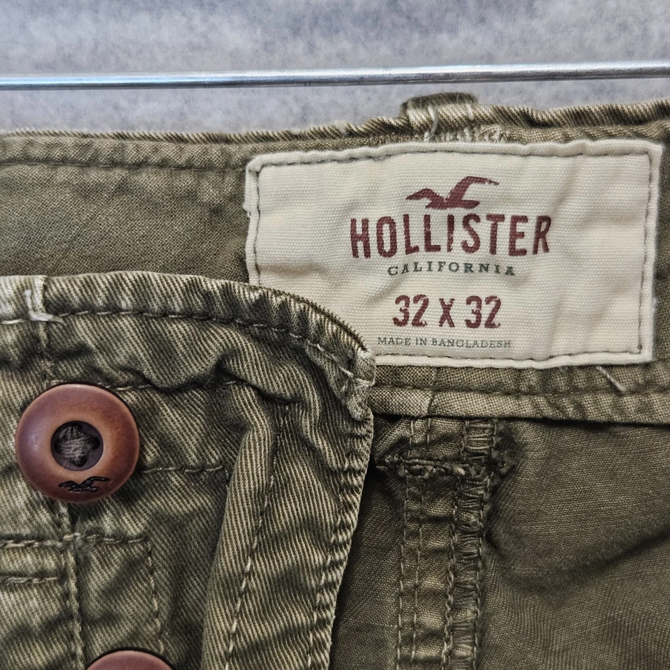 Hollister Cargo Pants Mens Sz 32x32 (Fits 36x30) Military Faded Retro Button Fly - Image 4 of 4