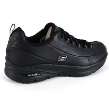 Skechers Arch Fit Trickell Womens Girls Shoes Trainers UK Size 3 - 8  Black Silv