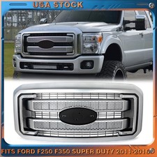 For F250 F350 Super Duty 2011-2016 Front Bumper Grille Satin Aluminum Platinum