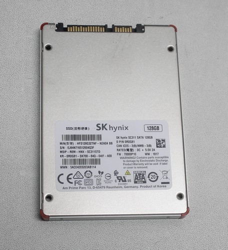 Disque SSD HFS128G32TNF-N2A0A Sk Hynix Ssd 128 Go DC + 5,0 V 2 A "GRADE A" - Photo 1/1