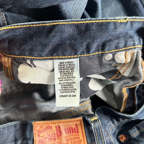Lucky Brand Jeans Mens 34x30 Blue Dark Wash Cotton Relaxed Straight Fit Denim - Picture 4 of 10