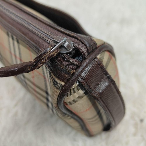 Bolso de Mano Burberry Nova de Lona a Cuadros Logotipo de Caballo Usado, Auténtico - Imagen 8 de 18