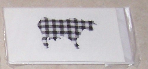 Quilted Fabric Cow Note Card made by Pennsylvania Amish Craftswoman - Picture 3 of 8