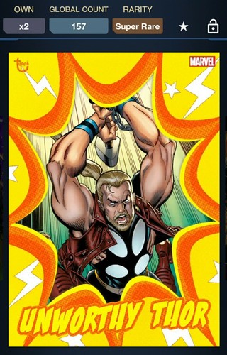 2020 Topps Marvel Explosions Unworthy Thor Series 1-Yellow Digital Card - 第 1/1 張圖片