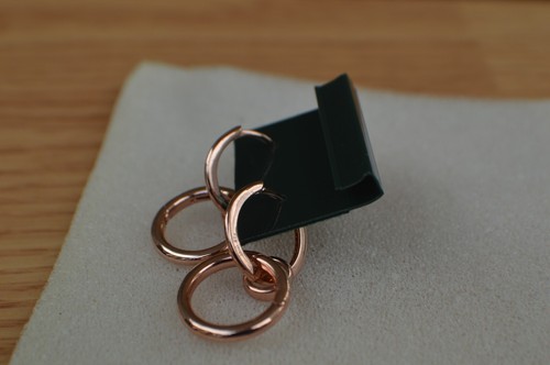 14K Rose Gold over Fine Silver Interchangeable Circles Hoop Earrings ~ 4.8g - Picture 3 of 6