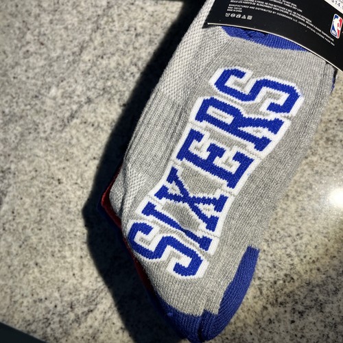 NBA Kid's Crew Socks 3 Pair Pack Philadelphia 76ers Size 9-11 Red Grey Blue NWT - Picture 6 of 6