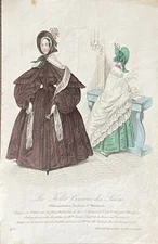Fashion Engraving 26x17 cm Le Follet Courrier des Salons 19th Century