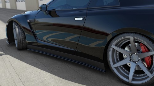 CUP faldones laterales accesorios NEGRO para Nissan GT-R R35 Side Skirts faldones  - Imagen 3 de 9