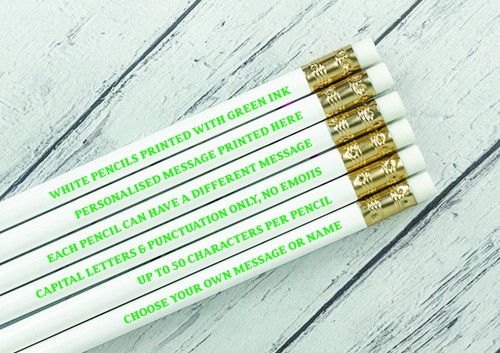 Personalisierte Bleistifte weiß mit Regenbogen Text Weihnachten Geschenk Geburtstag Geschenk Lehrer - Bild 8 von 10