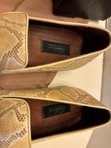 Donald PLiner Signature Mens Gold Pazano Leather Slip on Shoes size 11.5 M NIB - Picture 4 of 11