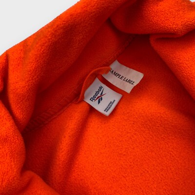 ☆送料無料☆ REEBOK pump fleece sweatshirt ☆ Reebok Sweatshirt Mens Medium Orange Neon Polar ½ Zip Fanny