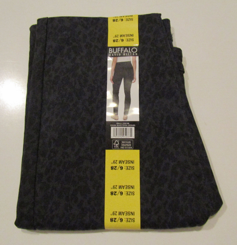 BUFFALO Hanna Skinny Soft Stretch Pants Black Leopard Rise Sz 6 / 28 Womens NWT - Picture 2 of 3