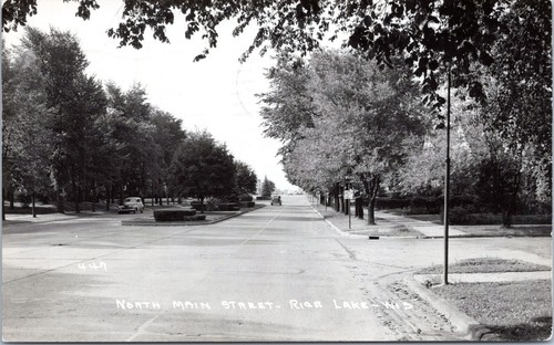 RPPC - North Main Street, Rice Lake, Wisconsin - Real Photo Postcard - 1949 - Picture 1 of 2