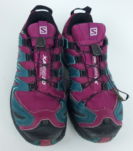 Salomon XA Pro 3D CS Women's Size 7.5 Waterproof Trail Running Shoes Wine Sky - Picture 2 of 9
