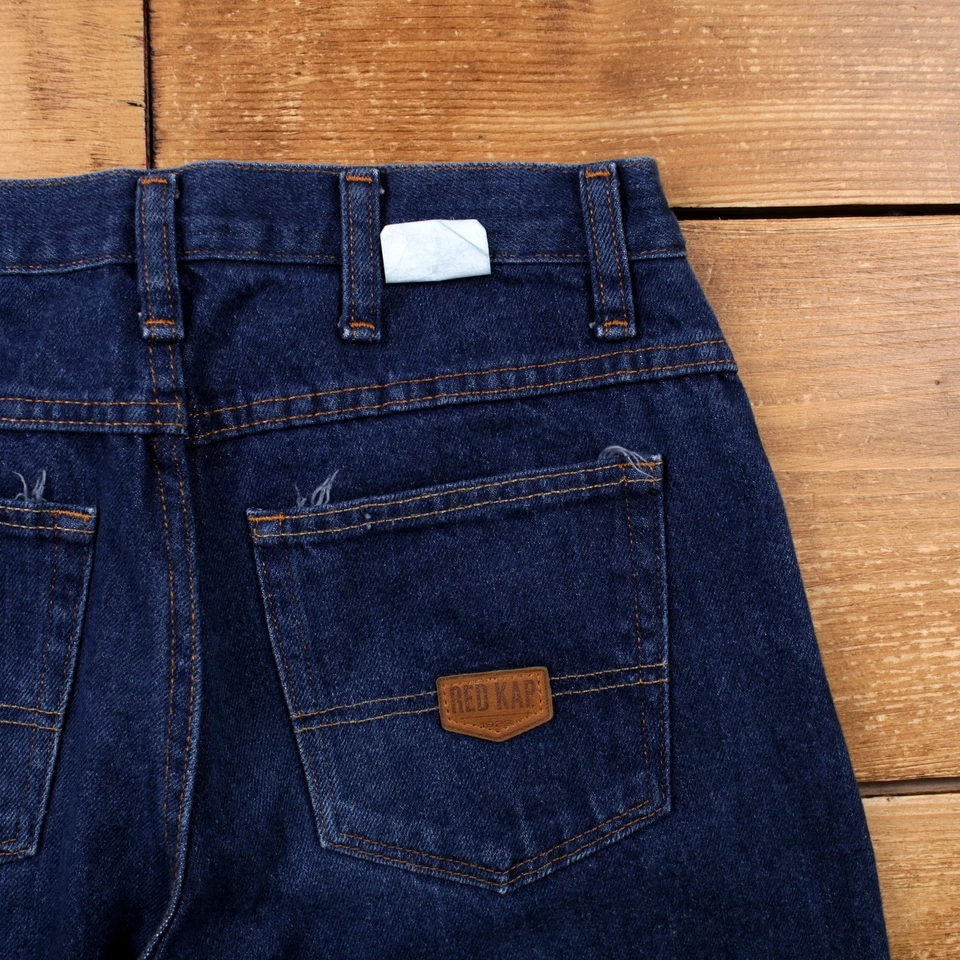 Pantalones Vaqueros Vintage Rojo Kap Pantalones 29x36 Denim Unisex Recto Azul Algodón Foto 4 de 4