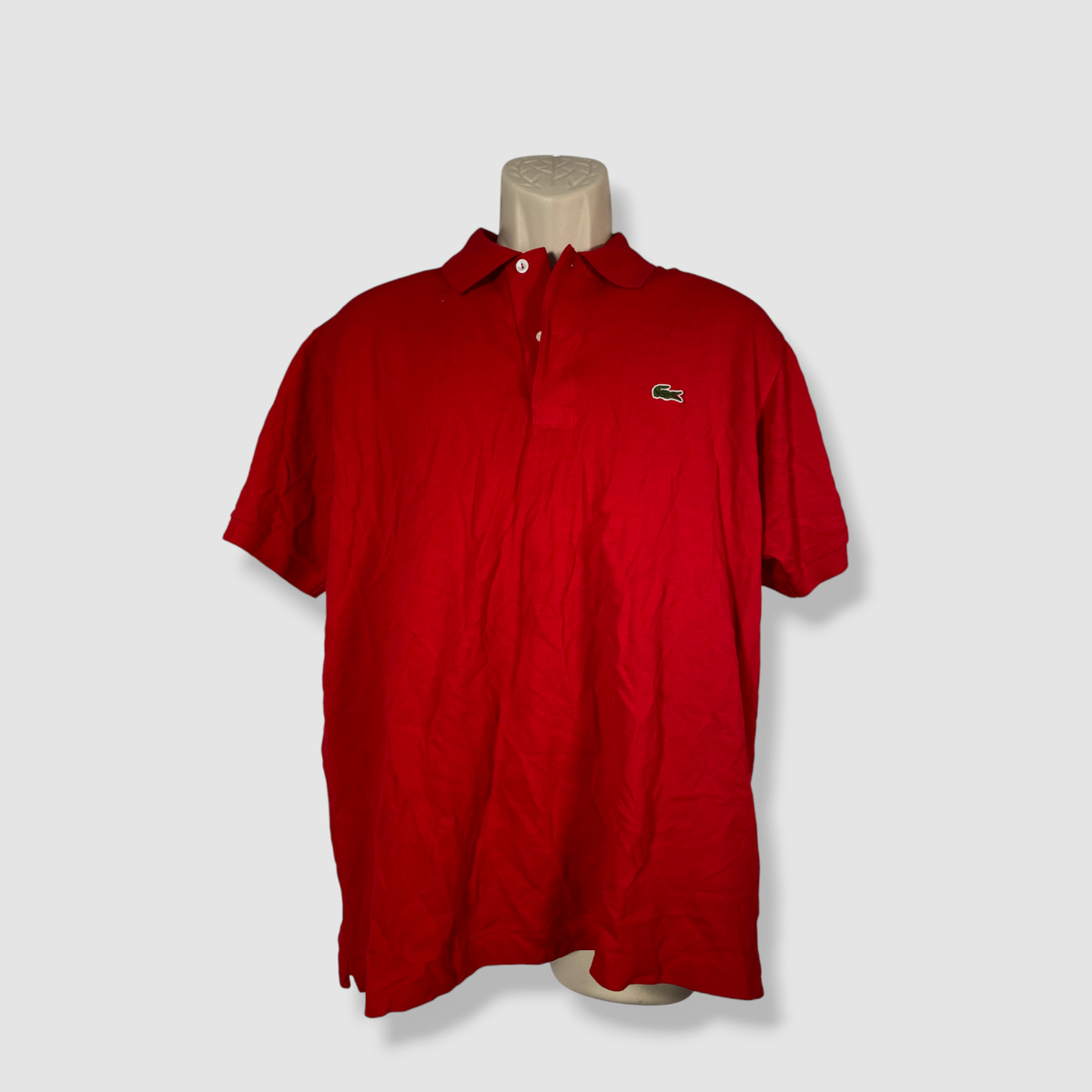 $110 Lacoste Men's Classic-Fit Red Short-Sleeve Cotton Croc Logo