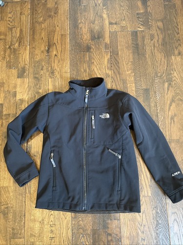 The North Face Soft Shell Apex Jacket Youth Medium Black Full Zip Boys