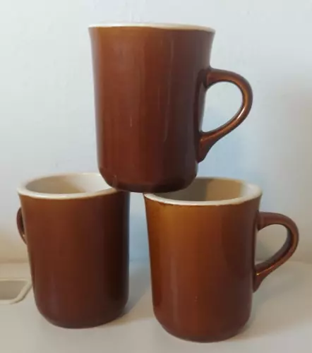 Vintage Rego Coffee Cups Mug Brown Set Of 3