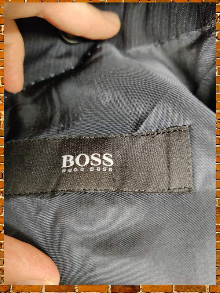 MENS HUGO BOSS HUDSON NAVY PINSTRIPE FORMAL OCCASION SUIT JACKET 38R