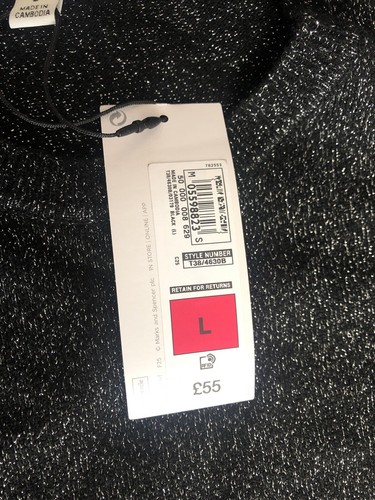 Marks And Spencer Autograph Jumper Size L Merino Wool With Cashmere Black Silver - Picture 3 of 9