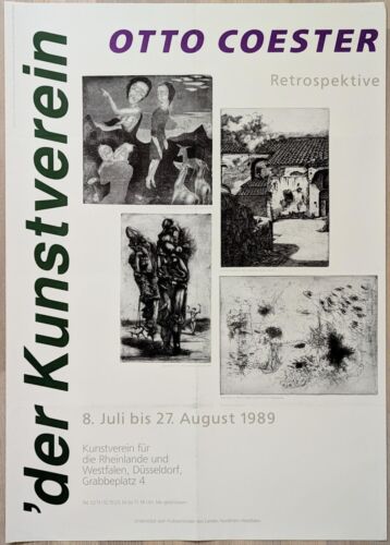 Poster poster - Otto Coester - grafica - Düsseldorf 1989 - Foto 1 di 1