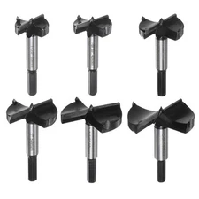 6pcs Carbide Forstner Bit Set 1-3/8" - 2-3/4" Tipped Wood Drill Bit Kit