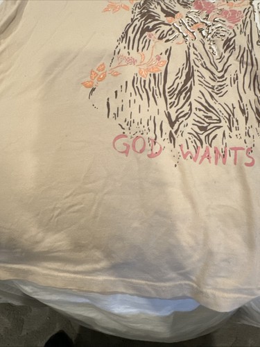 YEEZUS - SKELETON - GOD WANTS YOU - Beige T-SHIRT Devil - Picture 4 of 7