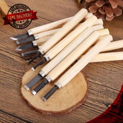 12-teiliges Holzschnitzbeitel-Set - Holzbearbeitung, Schnitzen & Spanschnitzen Handwerkzeuge.
