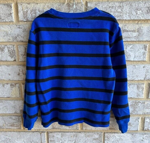 Polo Ralph LaurenBlue Black Striped Crew Neck Knit Sweater Boy's Size 7. - Picture 2 of 7