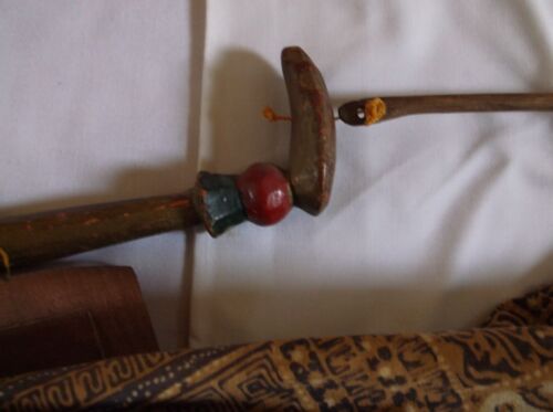 Antique Indonesian BRAJAMUSTI Wayang Golek Wooden Stick Puppet 70 cm Tall C.1920 - Picture 13 of 14