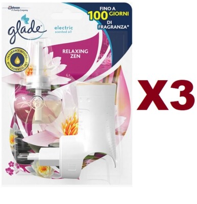 3 STÜCK ELEKTRISCHER DIFFUSER GLADE ELECTRIC SCENTED OIL RELAXING ZEN + NACHFÜLLUNG 20ML