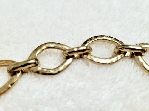 Premier Designs Hammered Chain Necklace 20" Cozumel Gold Tone New - Picture 3 of 9