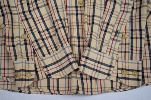 Vintage Tommy Hilfiger Plaid Shirt Size L 80s 90s Tommy Jeans Tan Button Front - Picture 3 of 12