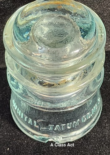 LIGHT AQUA CD 115 WHITALL TATUM No 3 MADE IN U.S.A. GLASS INSULATOR. T6263 - Picture 3 of 9