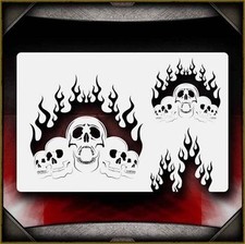 Fire Skulls Airbrush Stencil Template Airsick