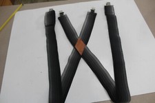 Mens 2 inch Wide Black and Gray Elastic Suspenders with Steel Clips