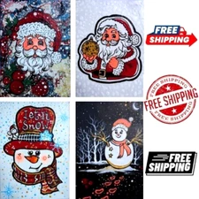 4Pcs ACEO Original Merry Christmas Santa Acrylic Hand Painting Mini Art Set NEW